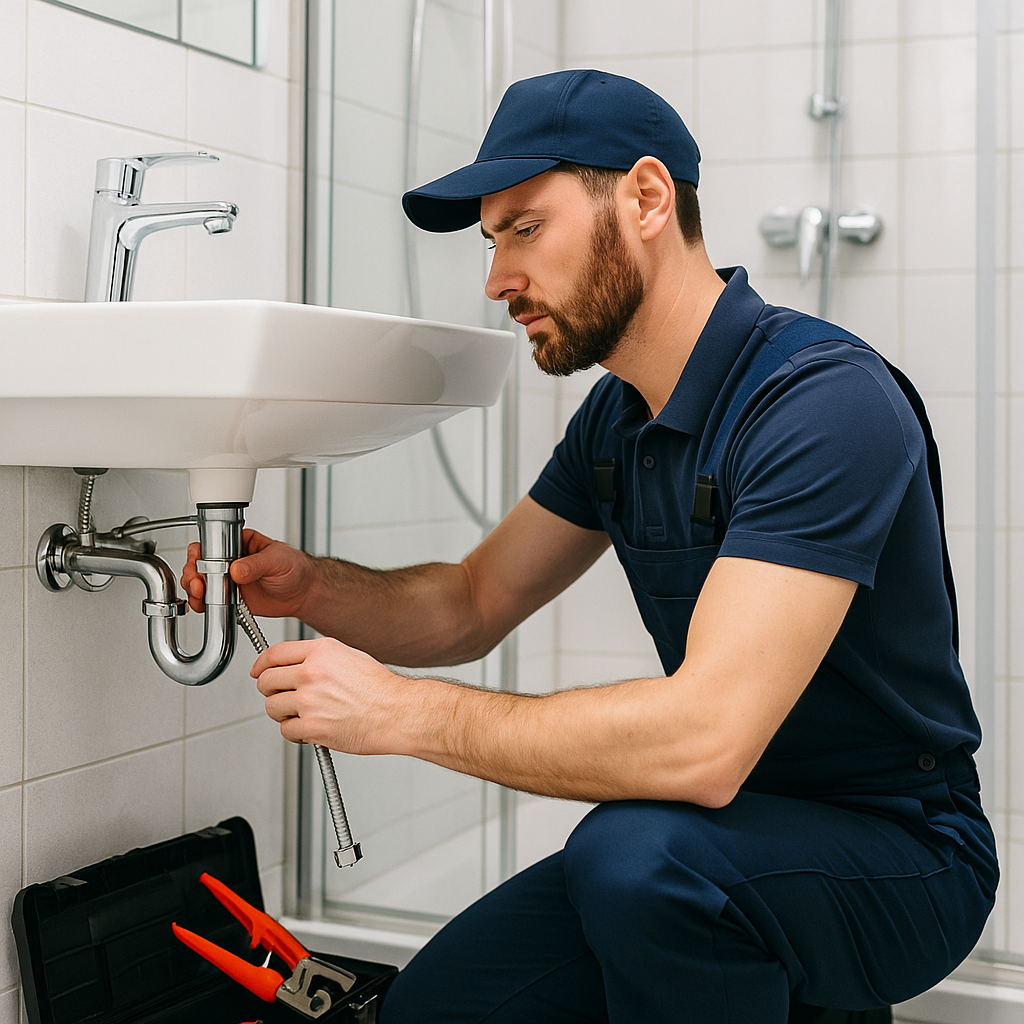 Schler Plomberie – Artisan plombier à Allauch et Marseille Plombier professionnel en intervention sur une installation sanitaire
